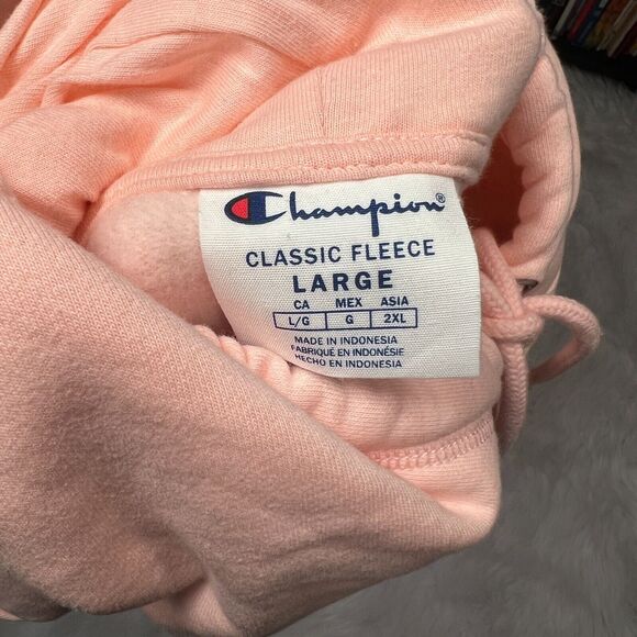 CHAMPION HOODIE DONUT LOGO PRIMER PINK SIZE LARGE - Picture 5 of 5